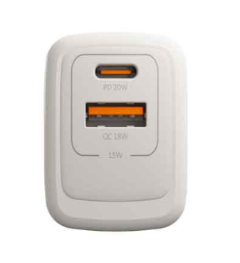 Cargador de Pared Unno Tekno PowerPro Dual USB USB-C 20W Blanco - Imagen 3