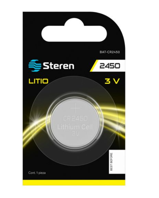 Batería de Litio Steren tipo boton CR2450 3V – BAT-CR2450