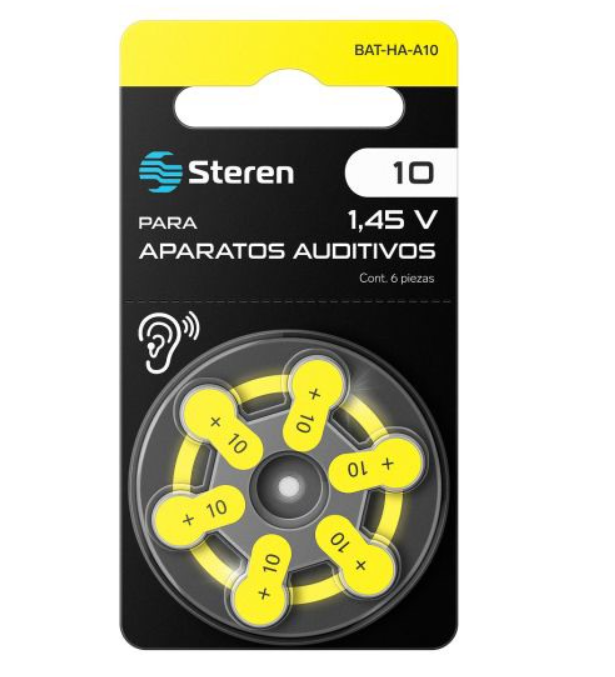 Pila tipo botón "ZA10" para aparatos auditivos