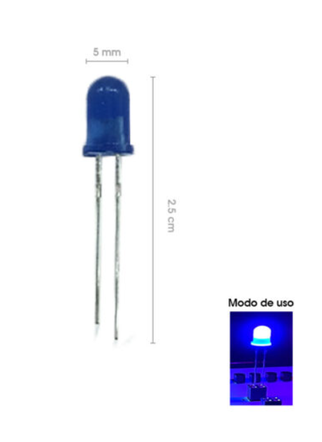 BOMBILLO LED CLEAR AZUL 5MM 3205-14B