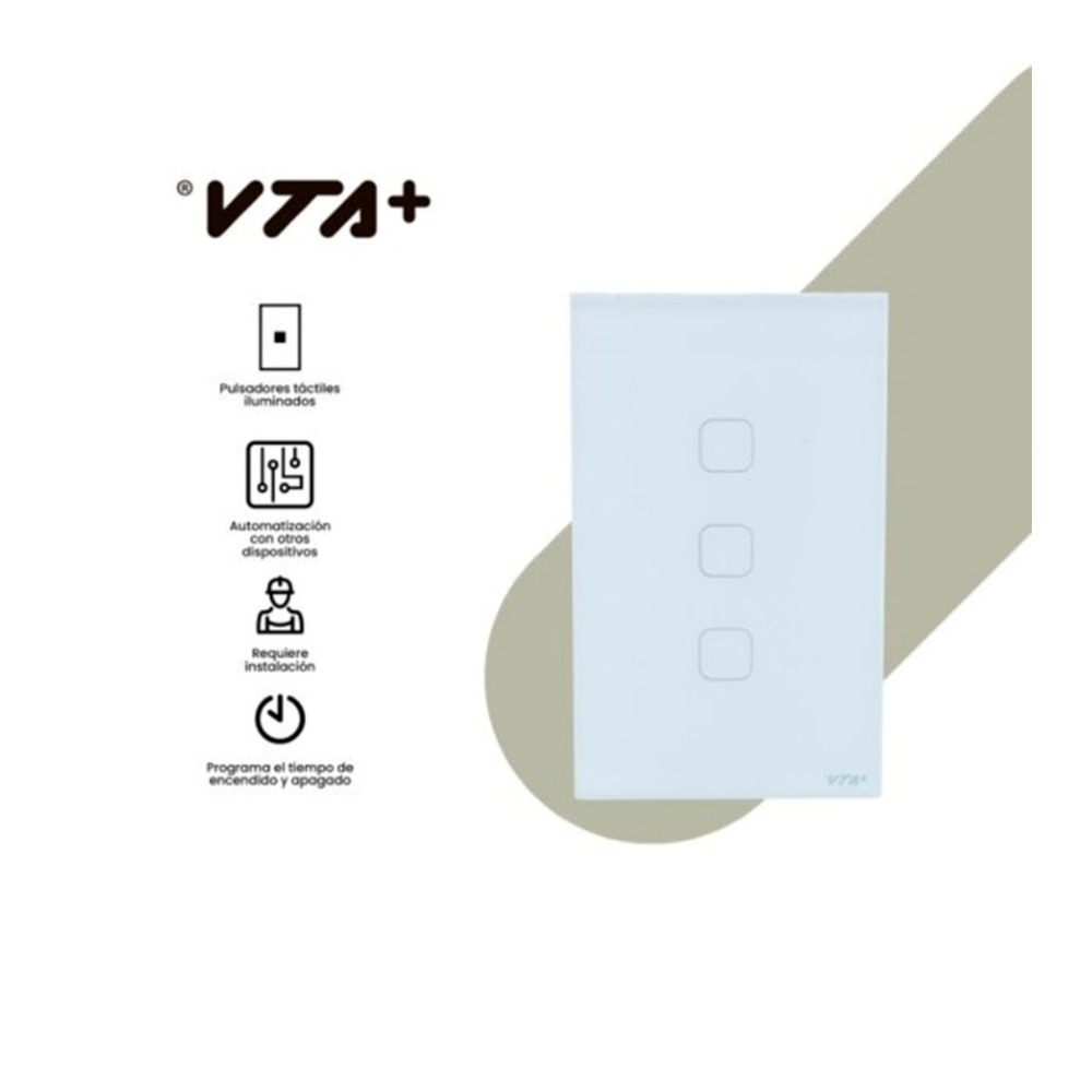 Interruptor Inteligente Triple VTA Connect IOT Smart Home Wi-Fi