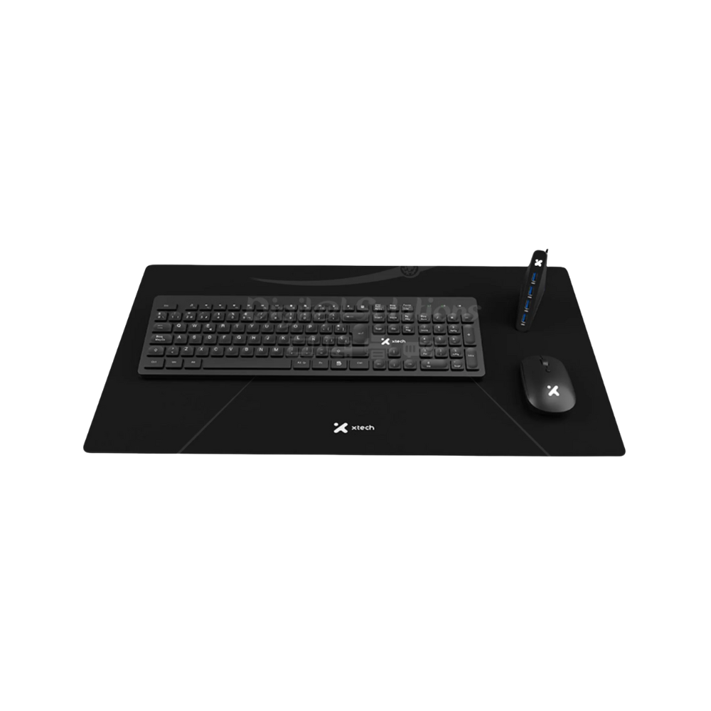 Kit de teclado multimedia y Mouse inalámbrico con alfombrilla XL y HUB USB 3.0 de 4 puertos