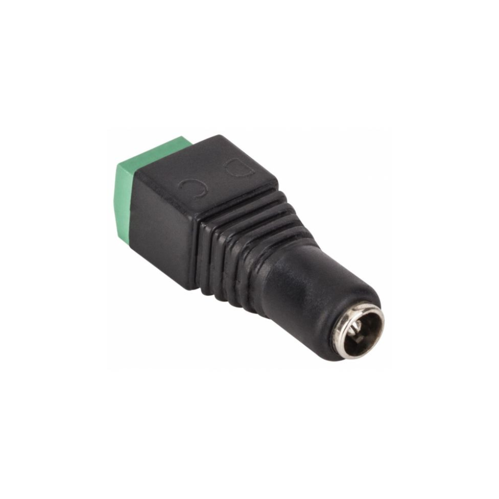 Adaptador jack invertido 2.1 mm a 2 terminales atornillables