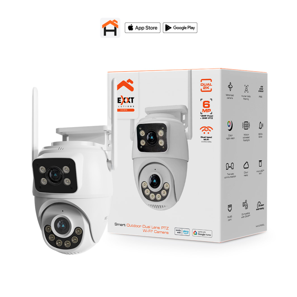 Cámara de Vigilancia Exterior PTZ , Con Doble Lente, Wi-fi, RJ45, Nexxt NHC-OP30DL