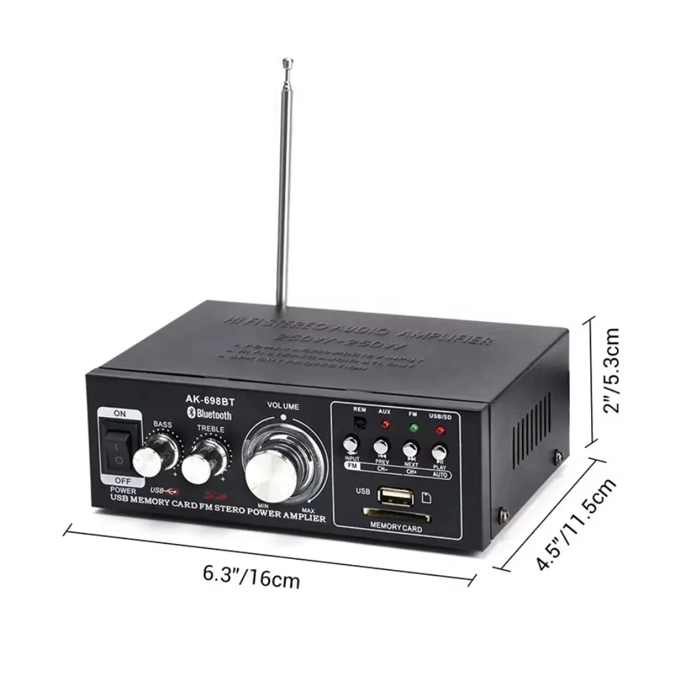 Amplificador de audio Bluetooth 250W