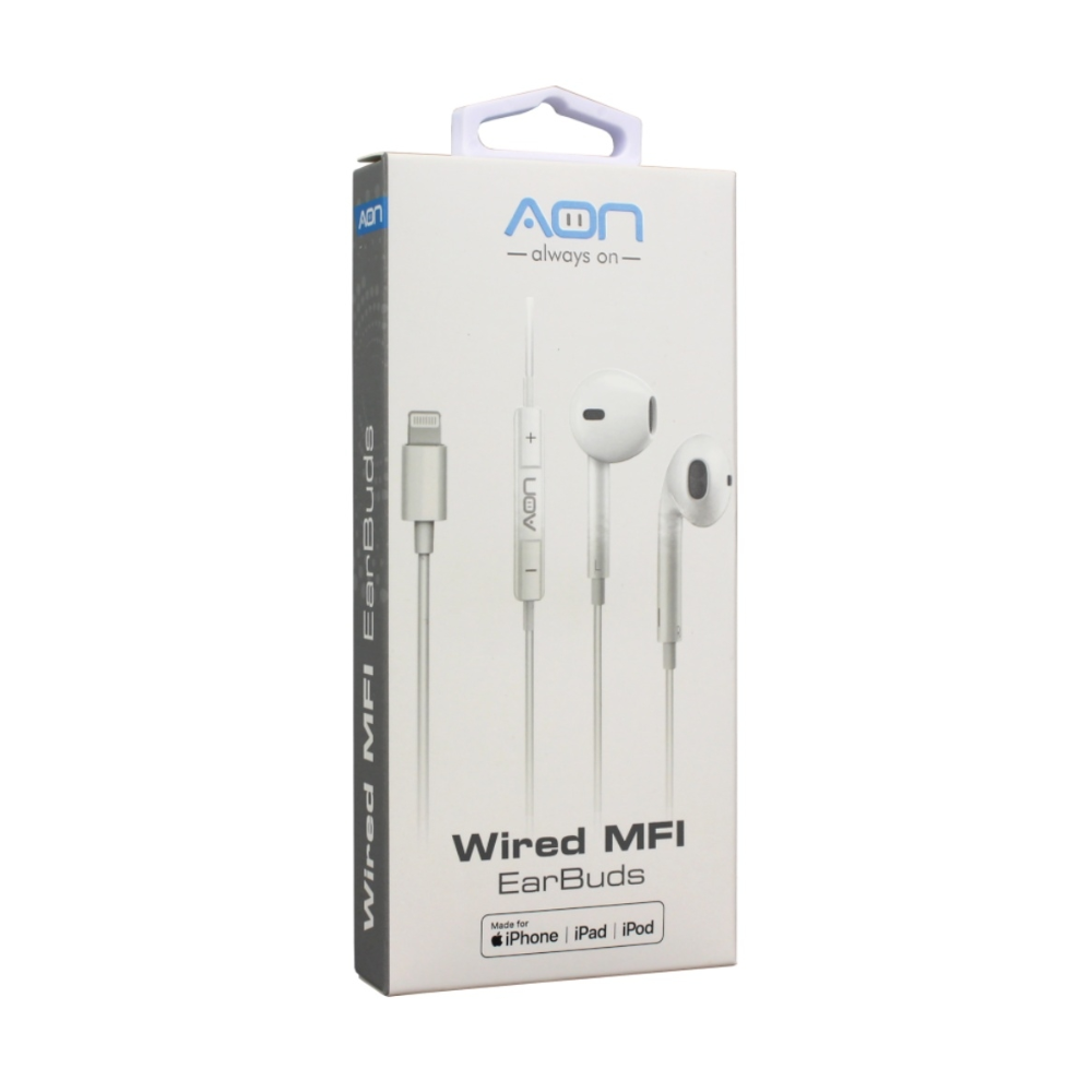 AUDIFONOS AON LIGNINGTH IN-EAR WIRED MFI EARBDS BLANCO