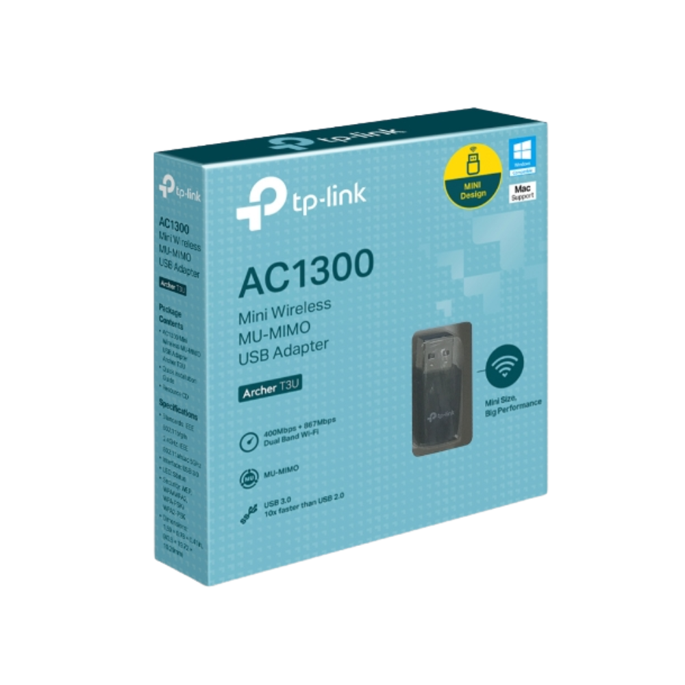 TP-Link Archer T3U MiniWi-Fi MU-MIMO USB3.0 Adapter mni size|ArcherT3U